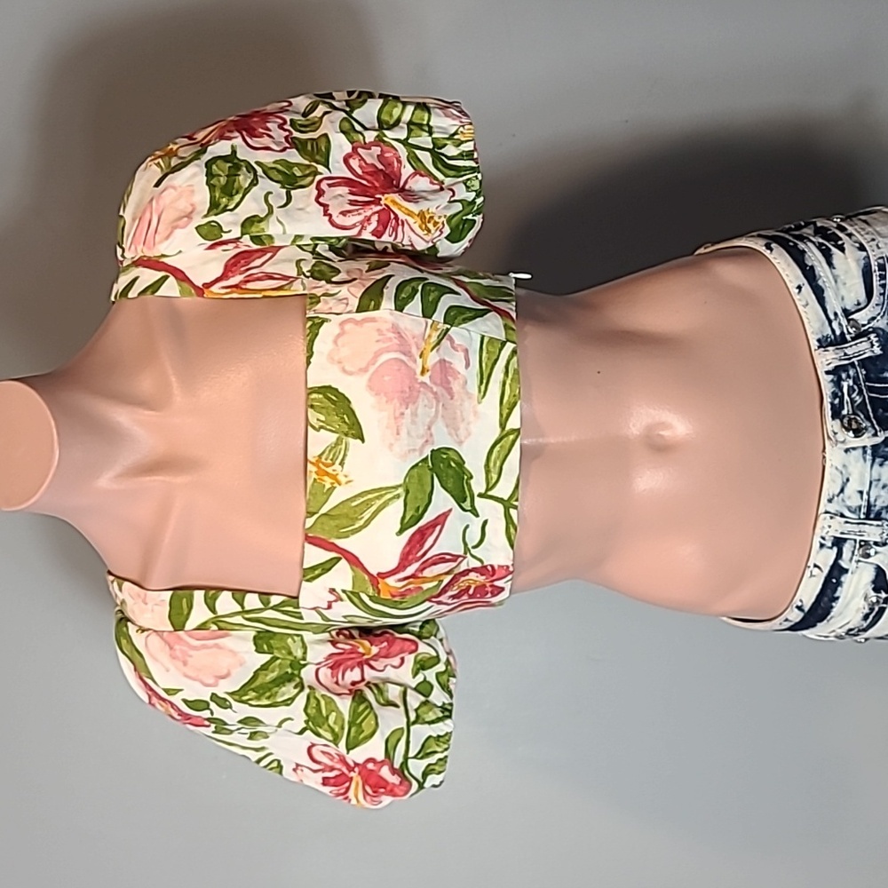 Reformation‎ Jonas crop top Linen Size 2 Vacation Resortwear Romantic Bohemian